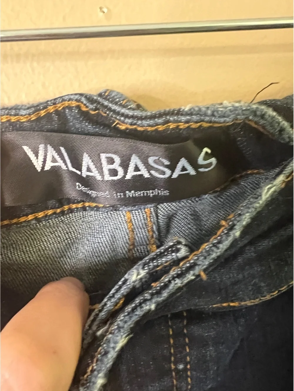 Valabasas Jeans Men's 40 Dark Wash Distressed Paint Splatter Skinny Button Fly